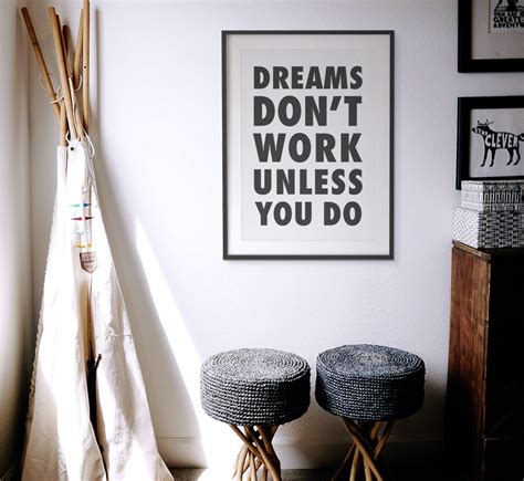 Dreams Dont Work Unless You Do Printable Wall Art Etsy