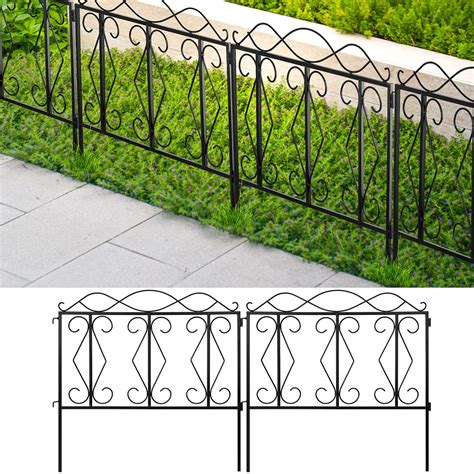 Amagabeli Decorative Garden Fence 24in X 10ft Outdoor Black Thicken