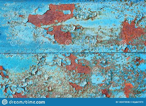 Blue Rusty Metal Texture Background Blue Abstract