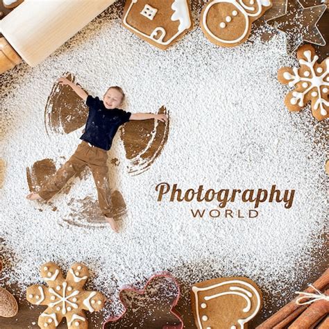 Christmas Baking Flour Angels Digital Backdrop Photography Etsy