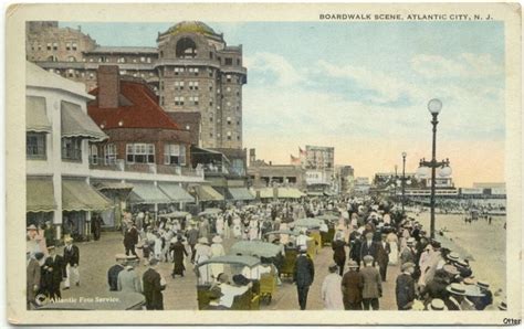 Boardwalk Scene Atlantic City New Jersey 1920s Postcard Atlantic