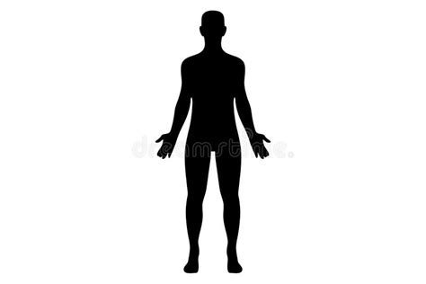 A Stylised Unisex Human Figure Standing In Silhouette Stock Vector