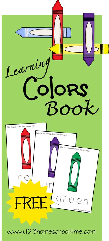 Free Learning Color Words Printable Book Learning Colors Toddler