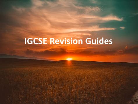 Igcse Revision Guides Teaching Resources