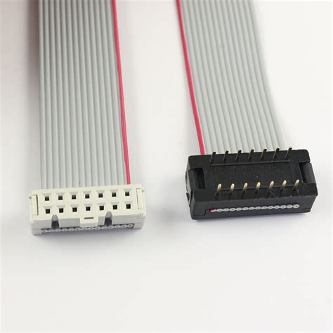 2pcs Idc Male 14 Pin Connector To Idc Female 14 Pin Flat Ribbon Cable L