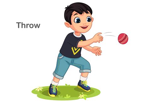 Cute Boy Throwing A Ball 1308254 Vector Art At Vecteezy