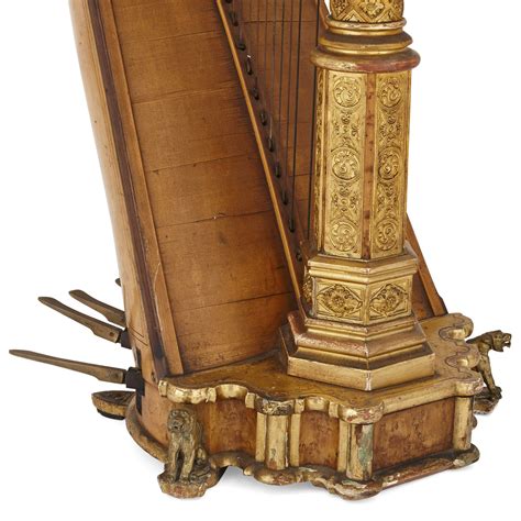 Neo Gothical Parcel Gilt Antique Wooden Harp By Erard Mayfair Gallery