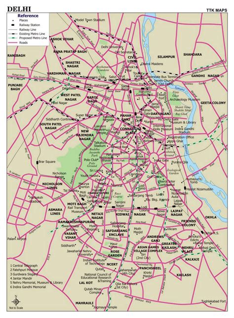 Detailed Road Map Of Delhi City Delhi India Asia Mapsland