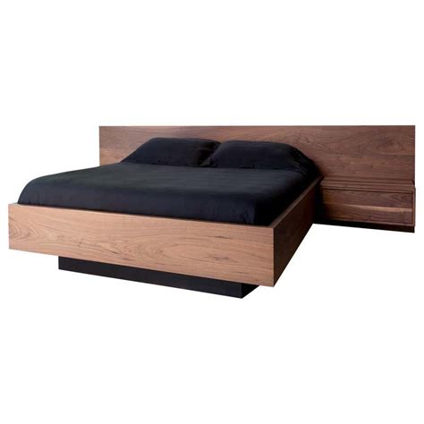 Contemporary Floating Platform Bed In Walnut By Boyd And Allister For