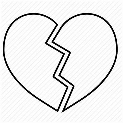 Broken Heart Clipart Pain Icon Outline Couple