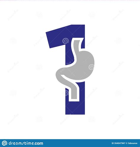 Letter 1 Minimal Stomach Logo Design for Medical and Healthcare Symbol