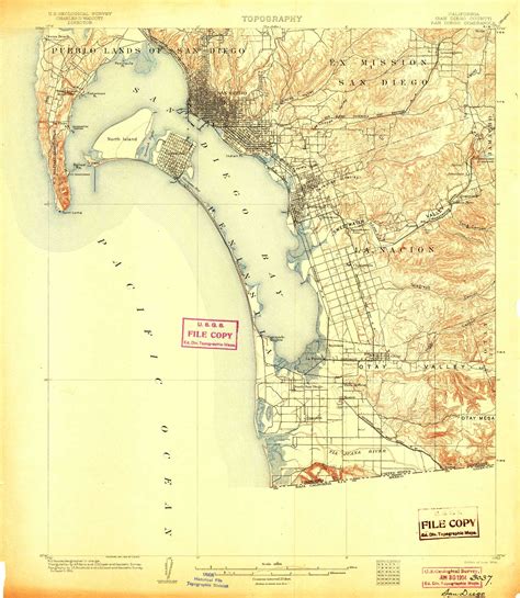 San Diego California 1904 1904 Usgs Old Topo Map 15x15 Quad Old Maps