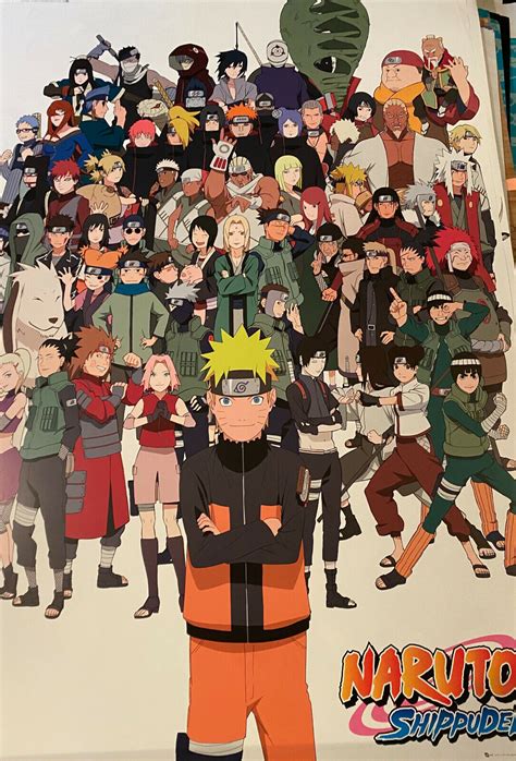Naruto Shippuden Anime Manga Poster Print All Characters Ebay