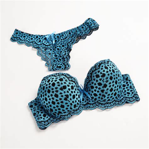 sexy leopard bra thong set push up lace bra and panty sets womens underwear g women s clothing