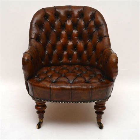 Antique Victorian Deep Buttoned Leather Armchair Marylebone Antiques