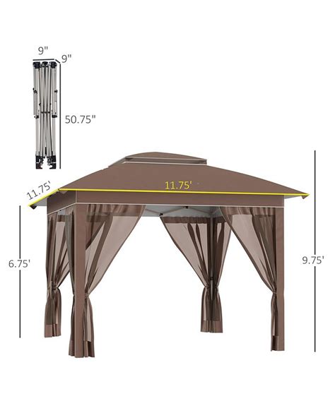 Outsunny 12 X 12 Pop Up Canopy Sun Shade Instant Tent Folding With