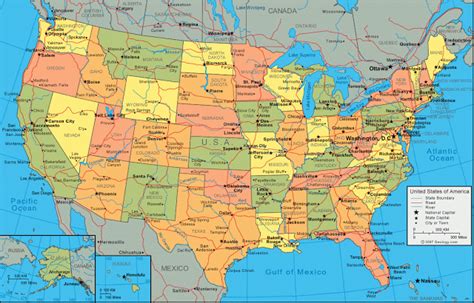 mapa completo dos estados unidos da américa eua toda atual