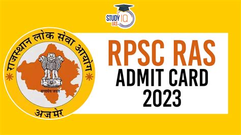Rpsc Ras Admit Card 2023 Out Exam City Out Direct Download Link