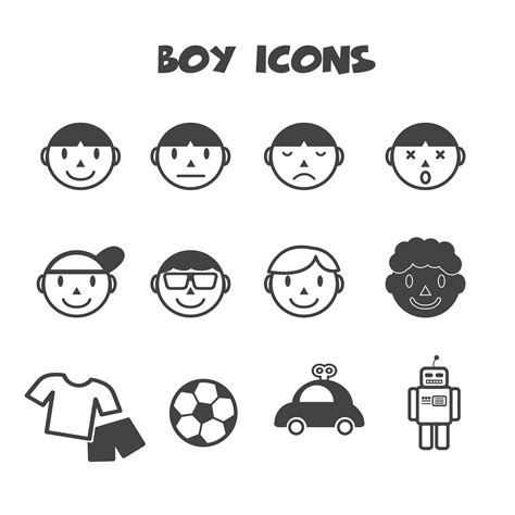 Boy Icons Symbol 630194 Vector Art At Vecteezy