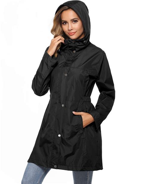 Avoogue Raincoat Women Waterproof Rain Jacket Outdoor Active Hooded
