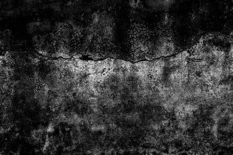Broken Old Concrete Wall Surface With Dark Grunge Texture For