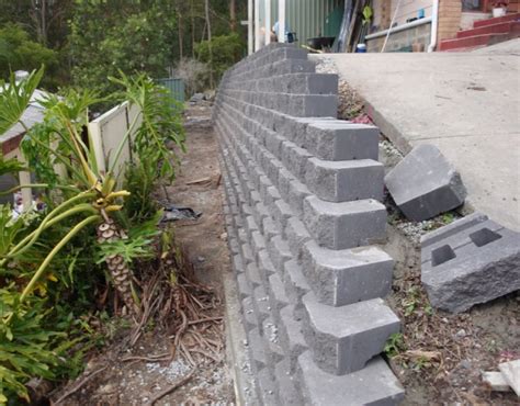 The structure consists of a vertical stem, and a base block created from two distinct regions, viz., a heel block, and. Australian Retaining Walls Diamond Concrete Block ...