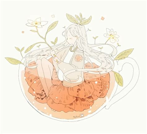 Grapefruit And Honey Tea An Art Print By Vi Art Anime
