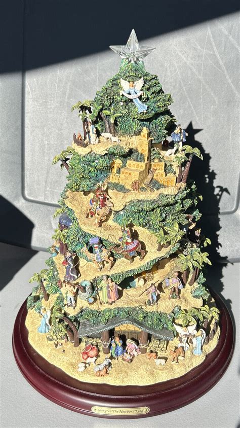 Thomas Kinkade Illuminated Nativity Tabletop Tree Glory To The Newborn