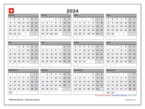 Calendriers 2024 Michel Zbinden Ch