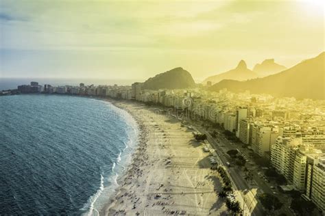Aerial View Of Famous Copacabana Beach In Rio De Janeiro Stock Photo