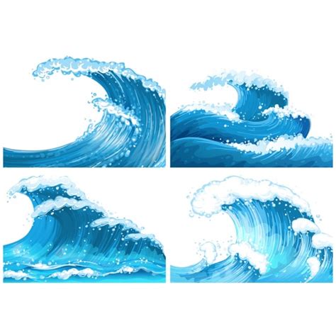 Premium Vector Blue Waves Collection