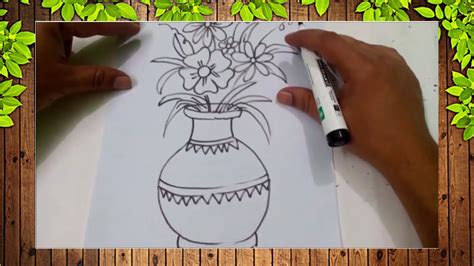 Though it seems simplistic, it actually includes several drawing techniques that must be incorporated in draw ellipses for the mouth and bottom of the vase instead of circles. How to draw easy flower vase for kids-Easy Kids Drawing ...