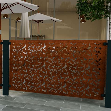 Corten steel additions onto a fence for height and interest. Buy Garden Screen Panels | Contemporary Metal Fencing ...
