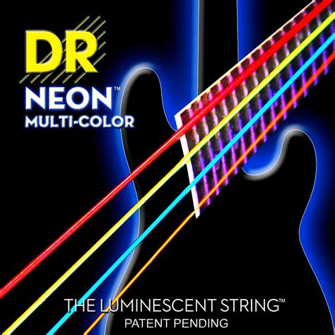 Dr Strings Hi Def Neon Multi Color Coated Medium 6 String Bass Strings