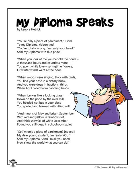 Printable Graduation Poems For All Ages Woo Jr Kids Activities