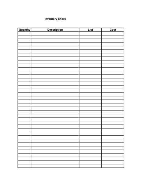 Free Printable Blank Spreadsheet Templates — Db