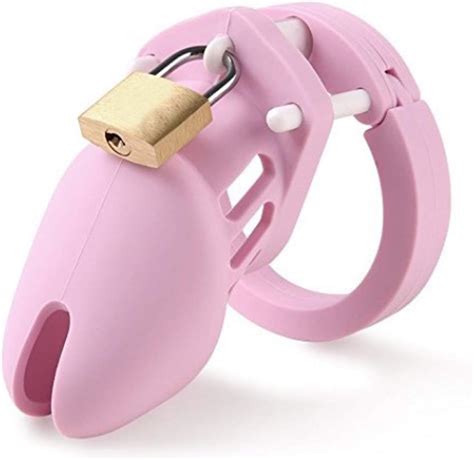 Amazon Com Adjustable Pink Silicone Cock Cage For Men Chastity Devices Male Chastity Locked