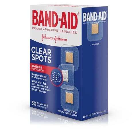 Band Aid Brand Clear Spot Adhesive Bandages 50 Count