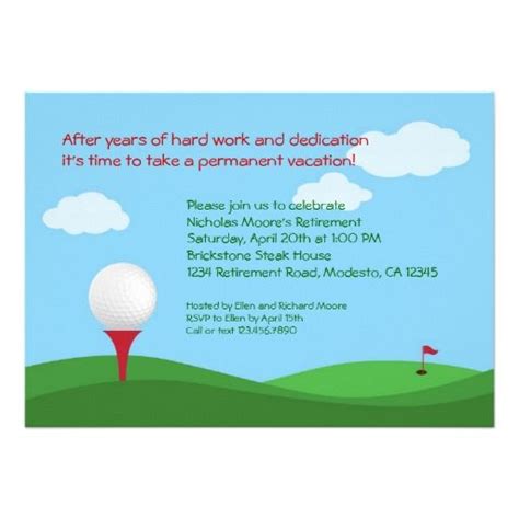 Golf Retirement Party Invitation Retirement Party