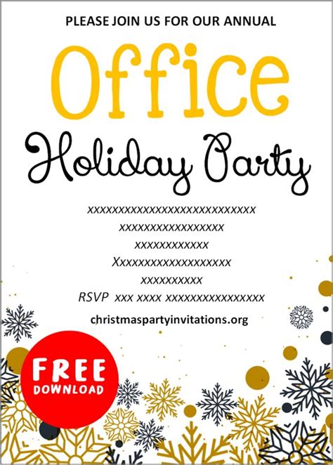 Free Printable Office Christmas Party Invitations Templates 🏢