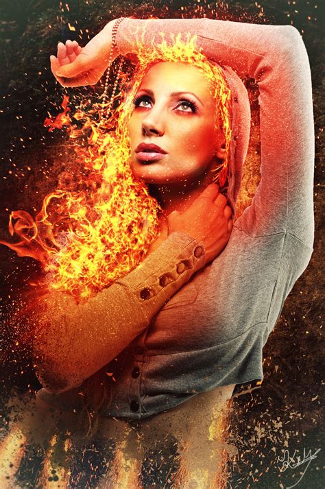 Fire Lady By Plavidemon On Deviantart Digital Artist Artist Photo Manipulation