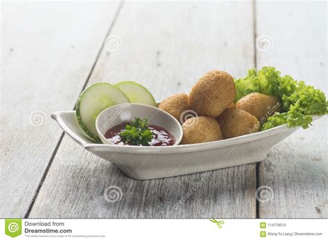 Deep Fried Fish Balls Stock Image Image Of Flower Healthy 114776013