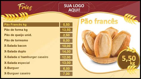 Menu Digital Em PowerPoint Para Padaria E Confeitaria Menu Food Menu Digital Sem Mensalidade