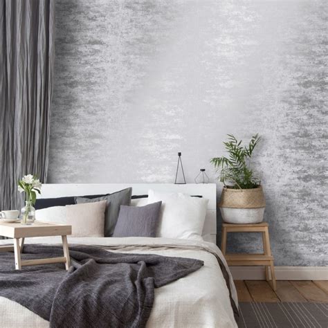 Venice Industrial Metallic Wallpaper Grey Silver In 2020 Living Room
