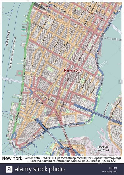 Manhattan Map Vector High Resolution Stock Photography And Images Alamy