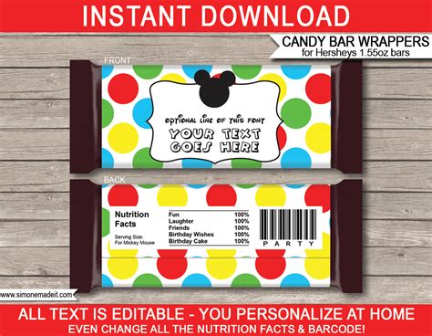 No product will be sent. Free Printable Birthday Candy Bar Wrappers | Free Printable