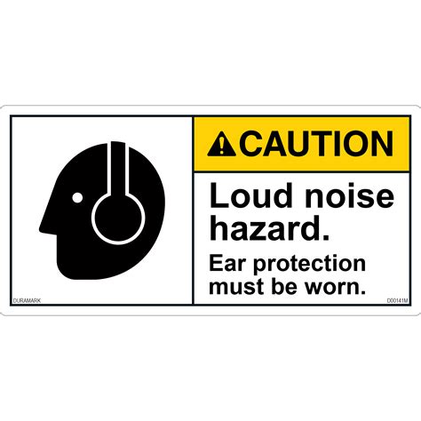 Ansi Safety Label Caution Loud Noise Hazard Ear Protection