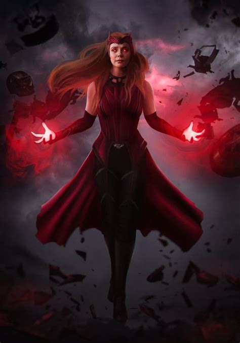 Wanda Maximoff Art Print In Scarlet Witch Marvel Scarlett Witch Scarlet Witch Costume