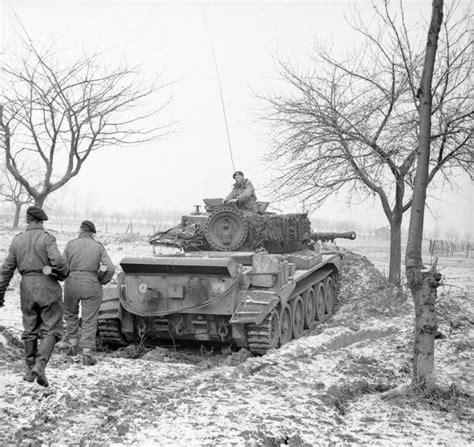 A British Cromwell Tank Of The 7th Armoured Division Guards The Front