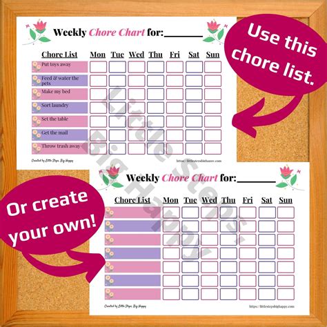 Weekly Chore Chart Ages 3 4 Chore Chart For Kids Printable Etsy